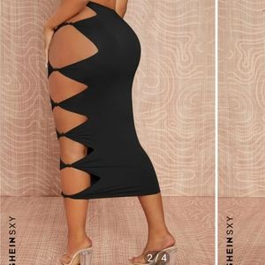 NWT Black Peekaboo Pencil Skirt sz L